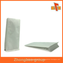Papier blanc Kraft imprimé Stand Up Metallic WMPET / Al Foil Pouch Bag Side Gusset
